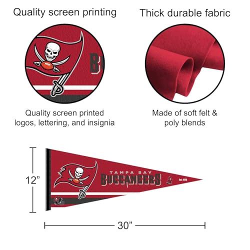 Tampa Bay Buccaneers Pennant Banner Flag - 12x30 Felt
