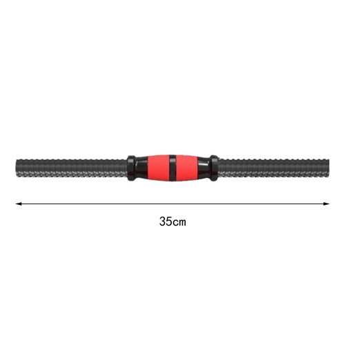 DYNWAVE 2X Dumbbell Handle Dumbellsweights Set Sturdy with 4 Collars Barbell Bar for Workout Strength Training Fitness Gym Attachment, 35cm