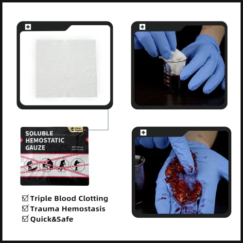 RHINO RESCUE Hemostatic Gauze Dressing 4x35 Inch (3ft) - 2 Pack for Trauma & First Aid