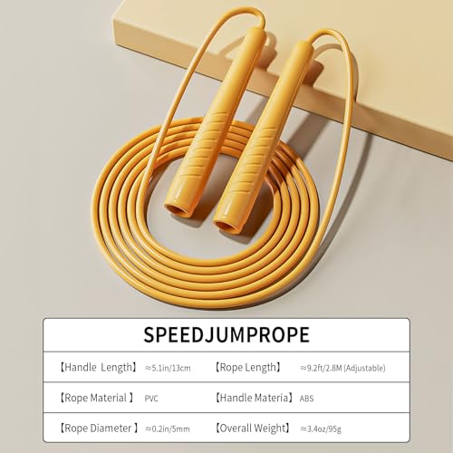 Adjustable Kids Jump Rope with PVC Rope - Yellow