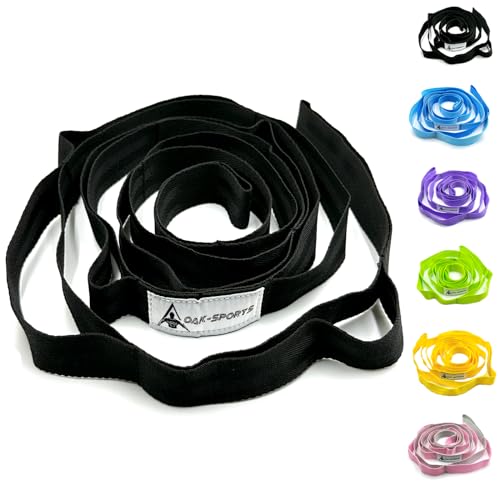 Yoga Stretching Strap with Loops for Physical Therapy - Black