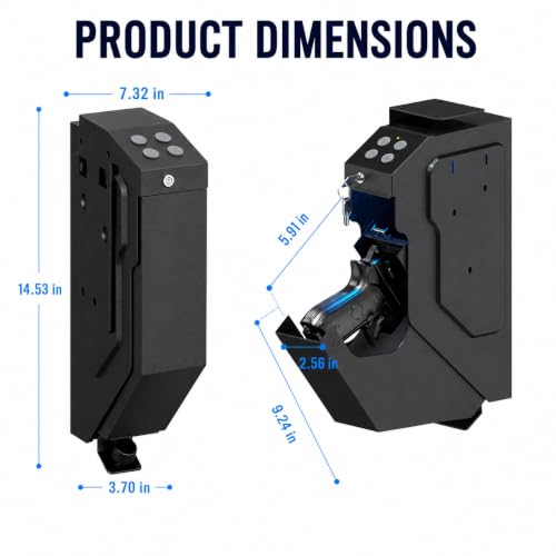 Quick Access Bedside Gun Safe for Handgun - Drop-Down Design 07-LWVE-TDDF