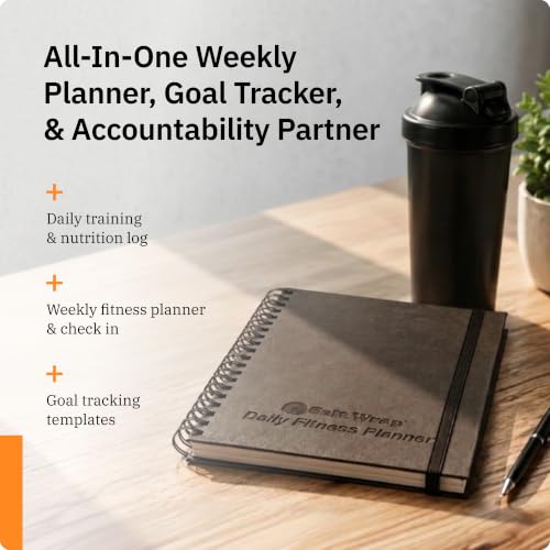 SaltWrap Daily Fitness Journal & Workout Planner 7x10 Inches - Food & Exercise Log Book