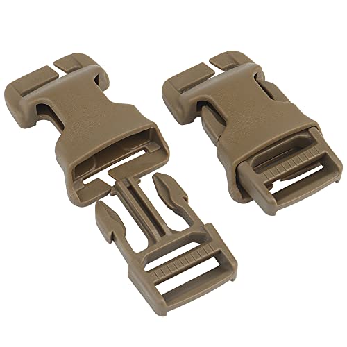 2pcs QASM Quick Attach Surface Mount Buckle for 1-inch MOLLE PALS Webbing - Brown