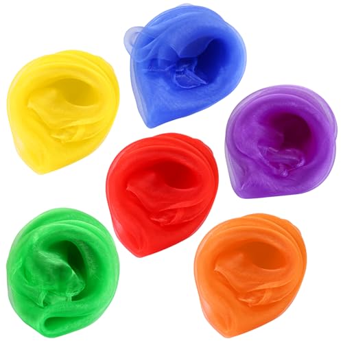 24-Inch Square Juggling Scarves for Dance and Magic Tricks - 6 Pack