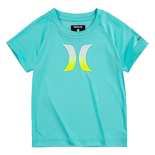 Hurley Boys' Aurora Green UPF 50+ Rash Guard Swim Shirt - Large