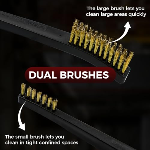 PINGMIC Gun Cleaning Brushes, Double-Ended 3Brass&3Blue Nylon