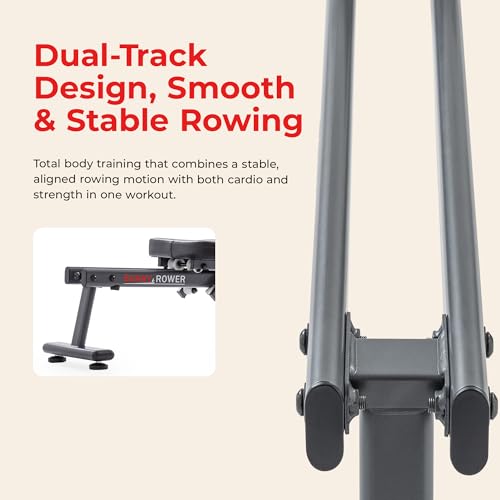 Smart Magnetic Rower - Compact Quiet Rowing Machine - Black