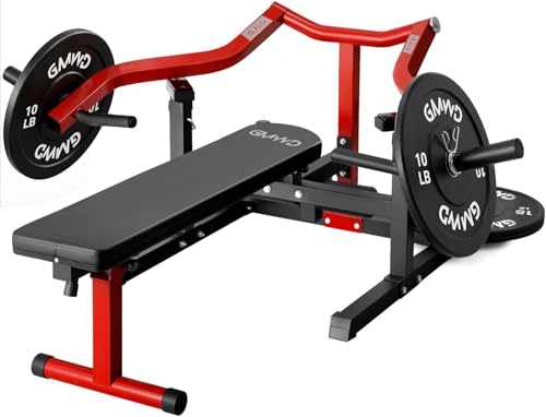 Chest Press Machine with Adjustable Bench - Red