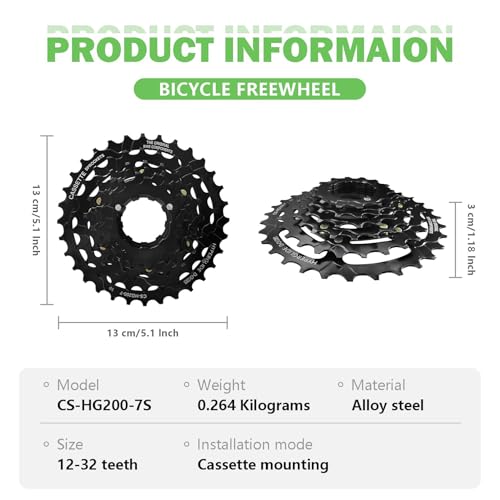 7 Speed Bike Cassette 12-32T for Road, Mountain & City Bikes - Relwears