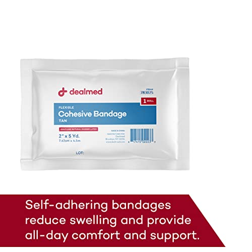 Cohesive Bandage Wrap - 2" x 5 Yard Self-Adherent Medical Tape - 36 Rolls