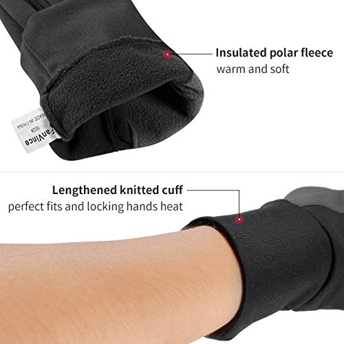 FanVince Winter Touchscreen Thermal Gloves for Men & Women - Black-Gray, Small/Men & Medium/Women