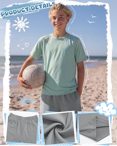 Boys Athletic Shorts - 4 Pack Comfortable Polyester Blend