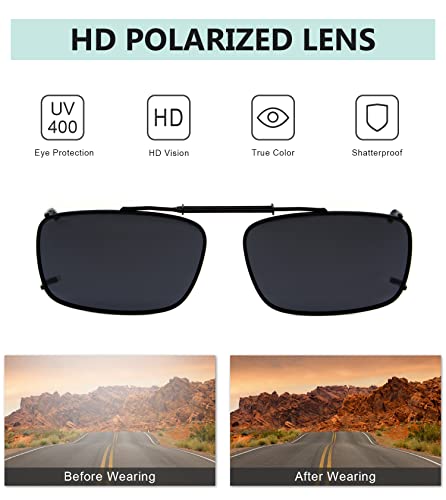 Eyekepper Clip-On Sunglasses for Over Eyeglasses Men 56x34mm Mix