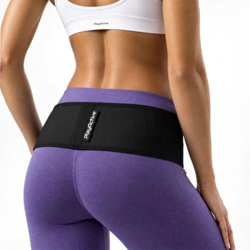 PlayActive Sacroiliac SI Joint Hip Belt - Regular Black, Support for Sciatica & Lower Back Pain