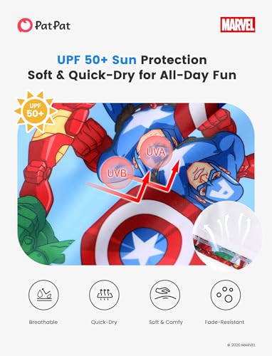 Boys Swim Trunks with Rash Guard - Disney Spiderman 6-7 Years