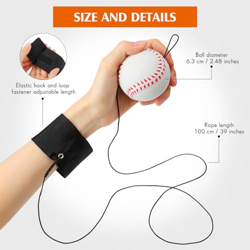 Wrist Return Balls - 6 Pcs 2.48 Inch Rebound Sports Balls Set