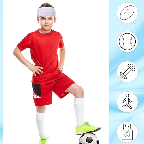 8 Pcs Kids Boys Athletic Headbands - Classic Style
