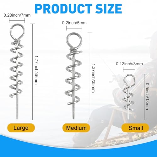 JOGFFDE 100pcs Soft Lure Bait Spring Twist Lock for Fishing Crank Hooks M