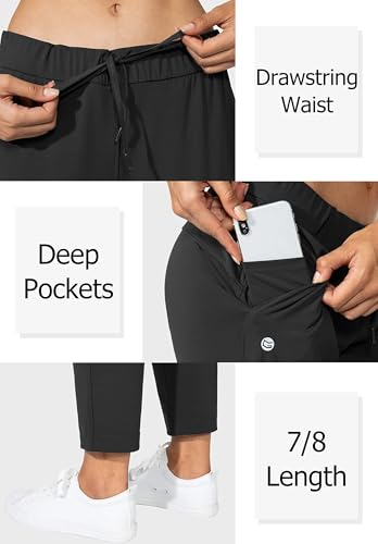 Stretch Ankle Sweatpants with Deep Pockets - Medium / Black