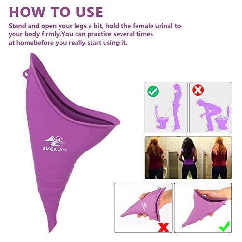 Female Urination Device - Reusable Silicone Pee Funnel - Purple