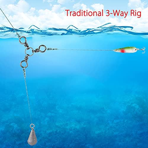 3-Way Swivel Fishing Tackle - 50 Pack, 28Lb Strength