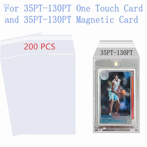 200PCS Resealable Card Sleeves for Magnetic Holders 35PT-130PT