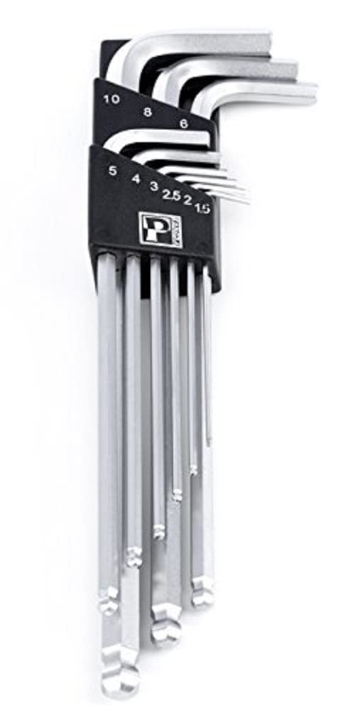 Pedro's L Hex Bicycle Wrench Set (9-Piece with Holder), Silver, 126849