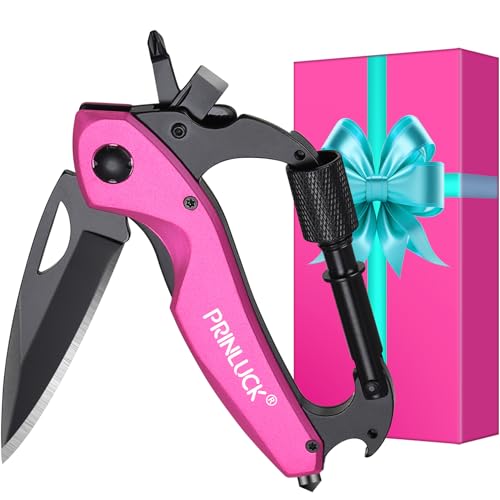 Pink 6-in-1 Multitool Pocket Knife - Engraved Stainless Steel Design