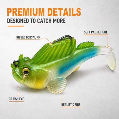 Realistic Bass Fishing Lure Set - 4pcs Soft Swimbaits TT04