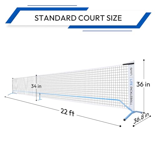 A11N SPORTS 22ft Portable Pickleball Net Set - Blue & White, Regulation Size
