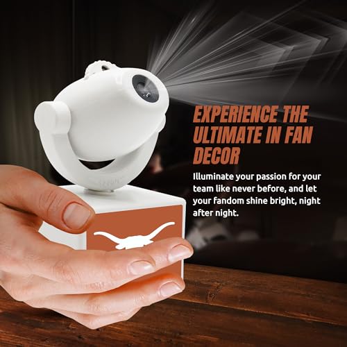 Texas LED Mini Spotlight Projector - 6 Team Logos, Portable & Rechargeable