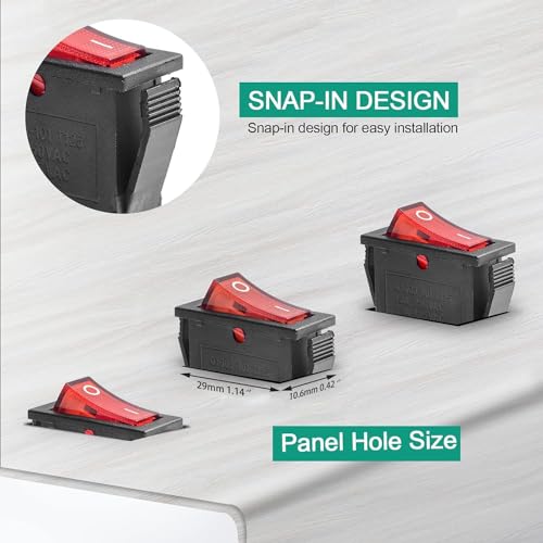 5Pcs AC 250V/15A Electrical Connectors - Not Pre-Wired, Red
