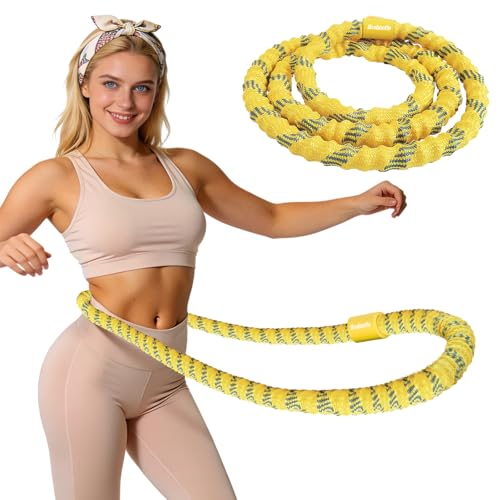 Weighted Fitness Hula Hoop - 3.3 lbs Soft Spring Hoop - Yellow