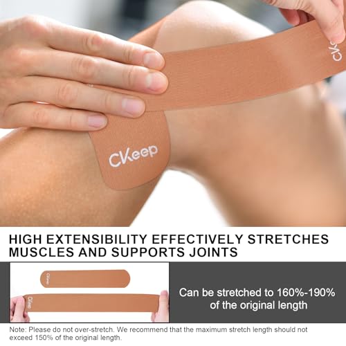 Elastic Kinesiology Tape - 2 Rolls, 2 Inch Wide, Beige, Hypoallergenic