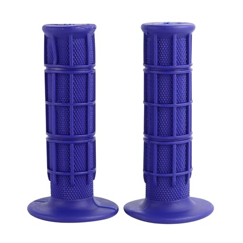 Blue Motorcycle Handlebar Grips - Non-Slip Rubber 22mm