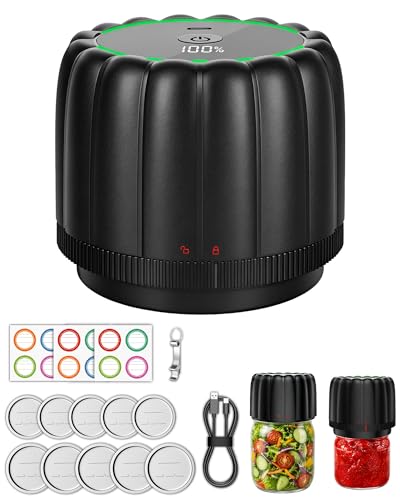 Bunyta 2026 Upgraded Electric Mason Jar Vacuum Sealer Kit - Black