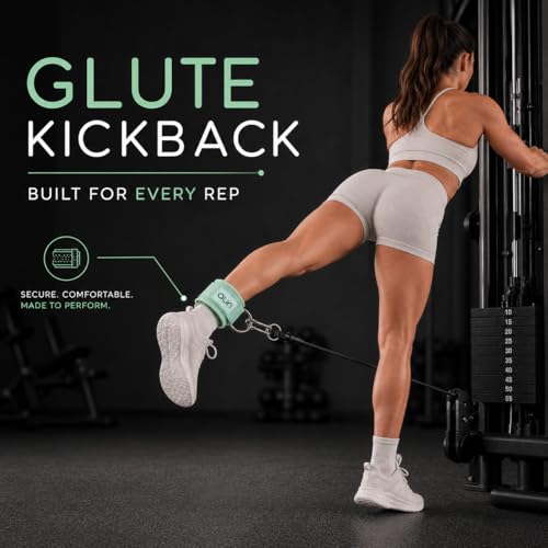 Auri Fit Sage Green Padded Ankle Cable Straps for Glute & Leg Workouts
