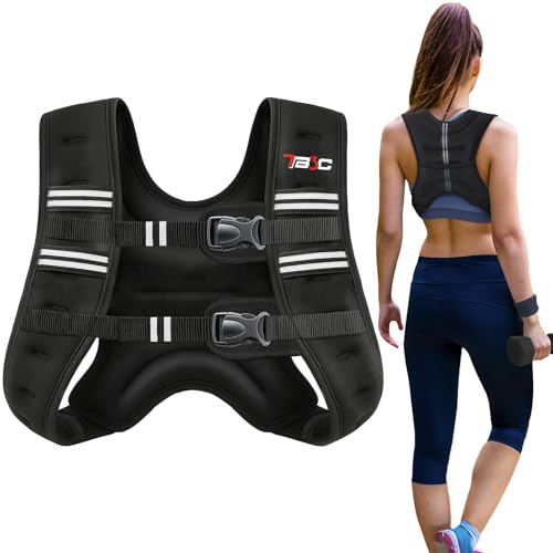 Black 12 lb Weighted Vest for Women & Men - Adjustable Fitness Training