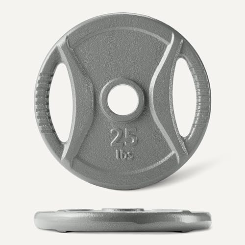 25 lb Olympic Cast Iron Weight Plate - 2-inch Grip, Powerlifting & CrossFit