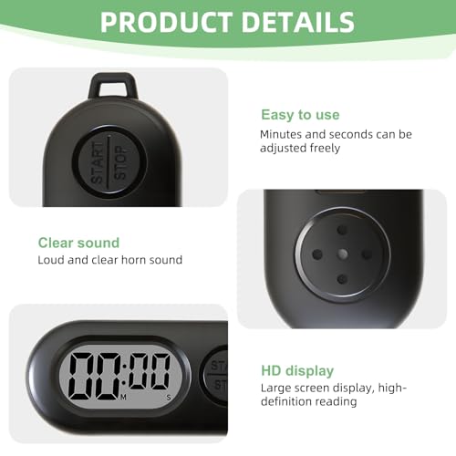 Mini Digital Timer Keychain - Portable Countdown & Stopwatch - 2 Pack