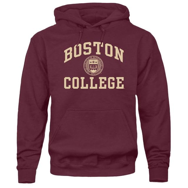 Unisex Hoodie Sweatshirt - Cotton/Poly Blend, Heritage Logo - Boston College Eagles, Maroon, Medium
