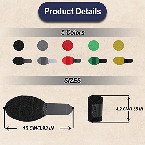 Finger Splint Support Brace Kit - 5 Pcs for Pain Relief & Stabilization (Black, Gray, Red, Yellow, Green)