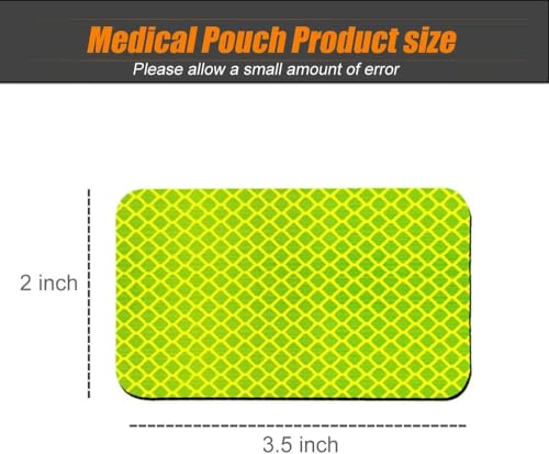 Reflective Patch Hook Fastener - 6 Pack, Green Color