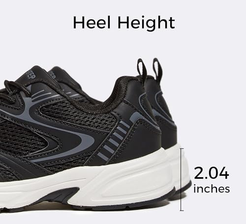 LUCKY STEP Women's Mesh Casual Fashion Sneakers Lace Up - Black (7)