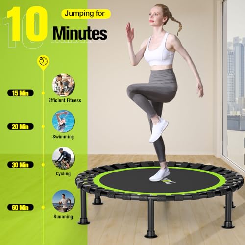 Foldable Mini Trampoline - 40" Rebounder for Indoor Fitness, 440lbs Capacity