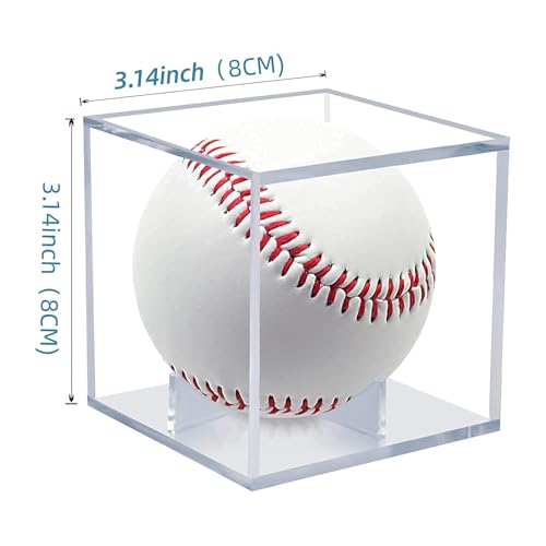 Baseball Display Case - Clear Acrylic Cube Holder, 1-Pack