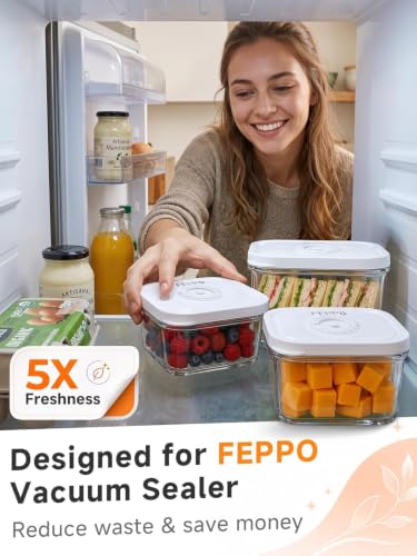 FEPPO 3-Piece Vacuum Sealer Containers Set for Food Storage