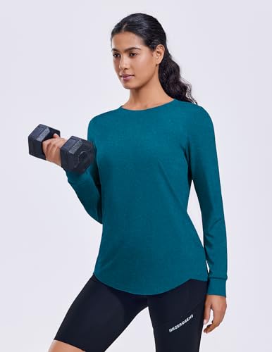 Lightweight Long Sleeve Workout Top for Women - XX-Large Green Jade