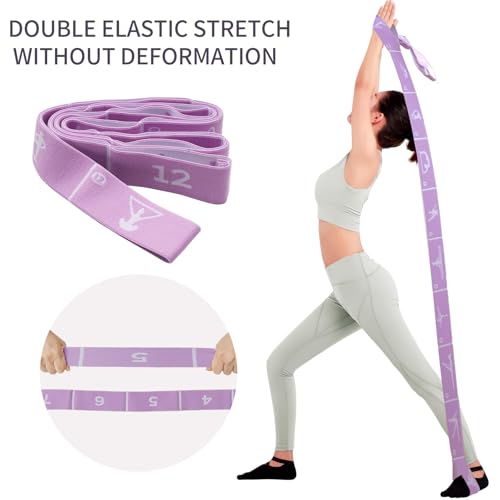 Adjustable Resistance Stretch Band with 12 Loops for Flexibility Training